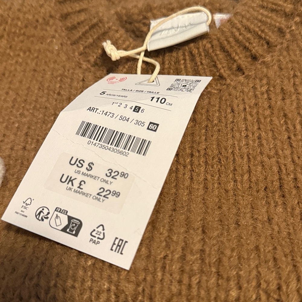Zara girls sweater size 5 new - Picture 2 of 6